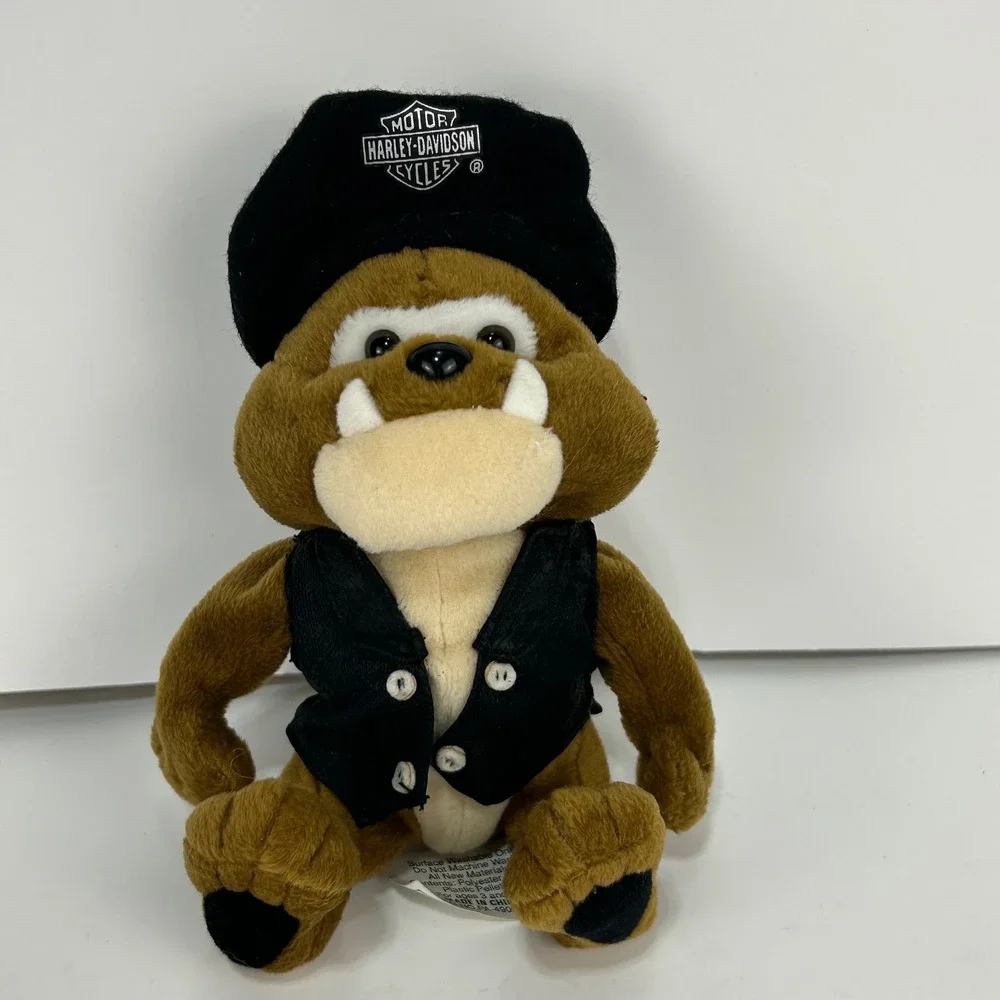 Vintage 1999 Harley Davidson Bulldog Plush Biker Dog Hat Vest Cavanagh Group 8